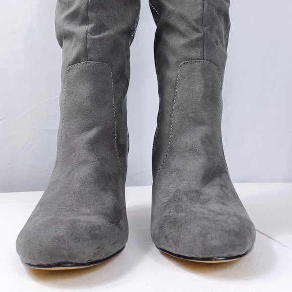 Women's Bella Vita Grey Knee High Heeled Boots sz 7.5 - Picture 10 of 10